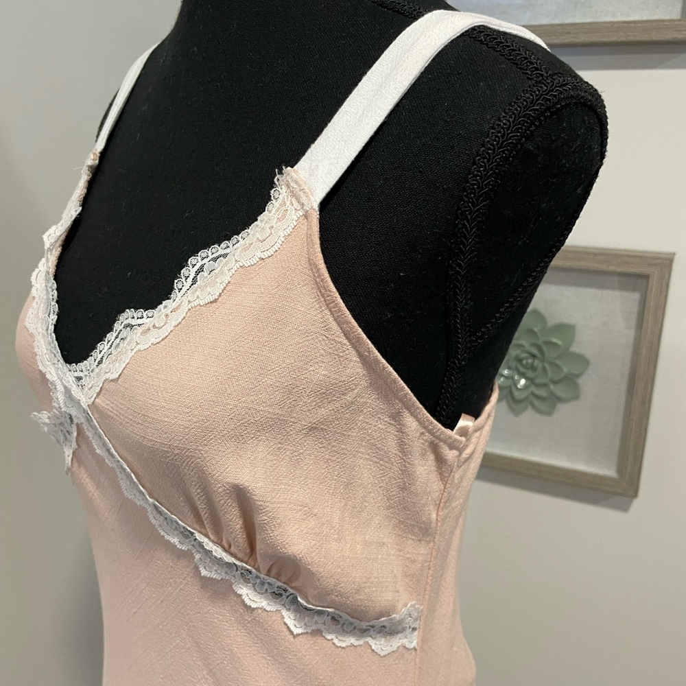 Monteau Linen Blend 90’s Slip Maxi/Night Dress with Lace Trim NWT! - Picture 7 of 13